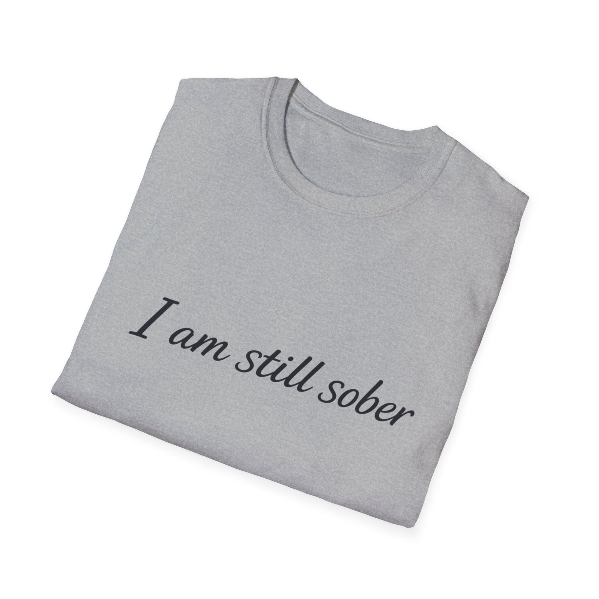 "I Am Still Sober" recovery t-shirt, detail shot of the fabric