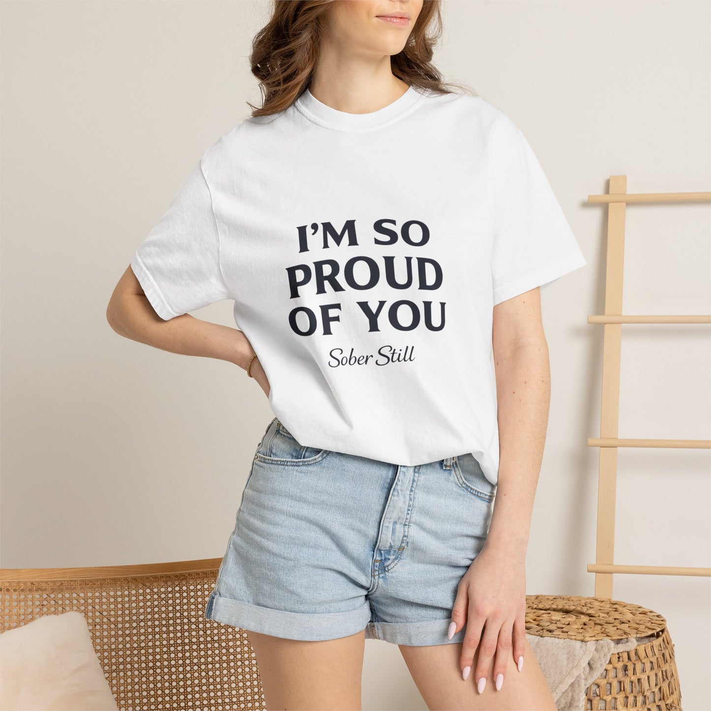 "I'm So Proud Of You" Sober Still t-shirt, packaging shot