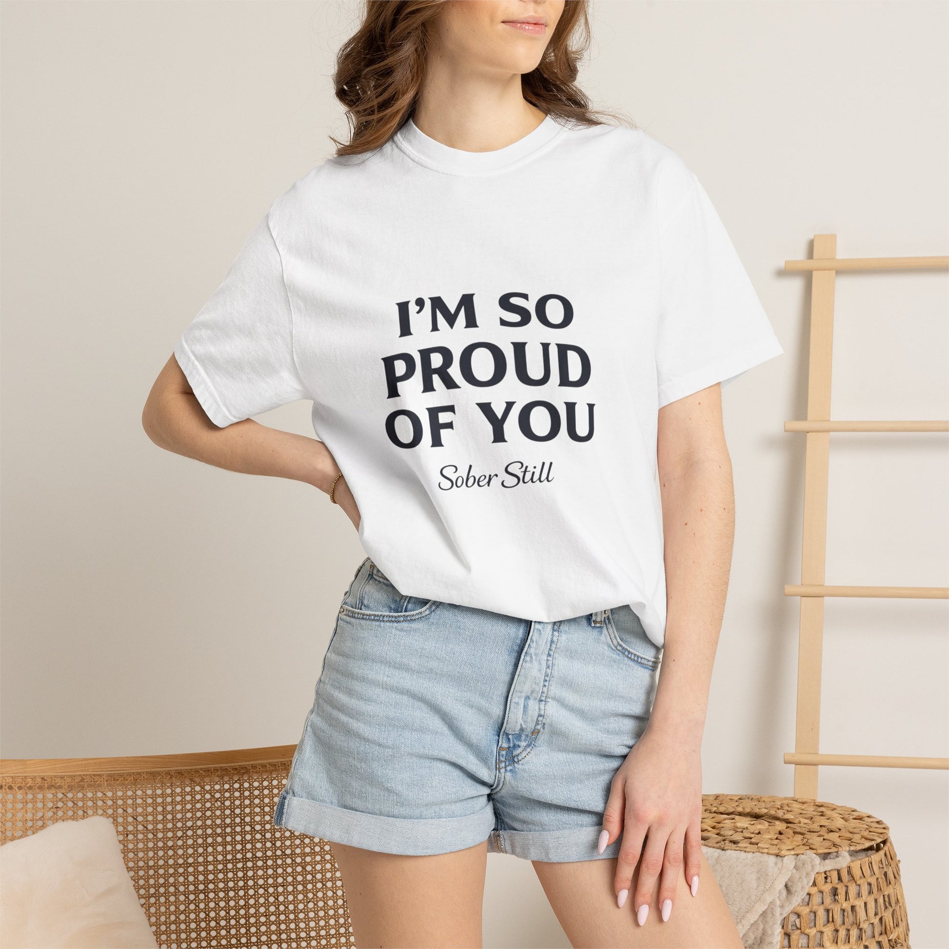 "I'm So Proud Of You" Sober Still t-shirt, packaging shot