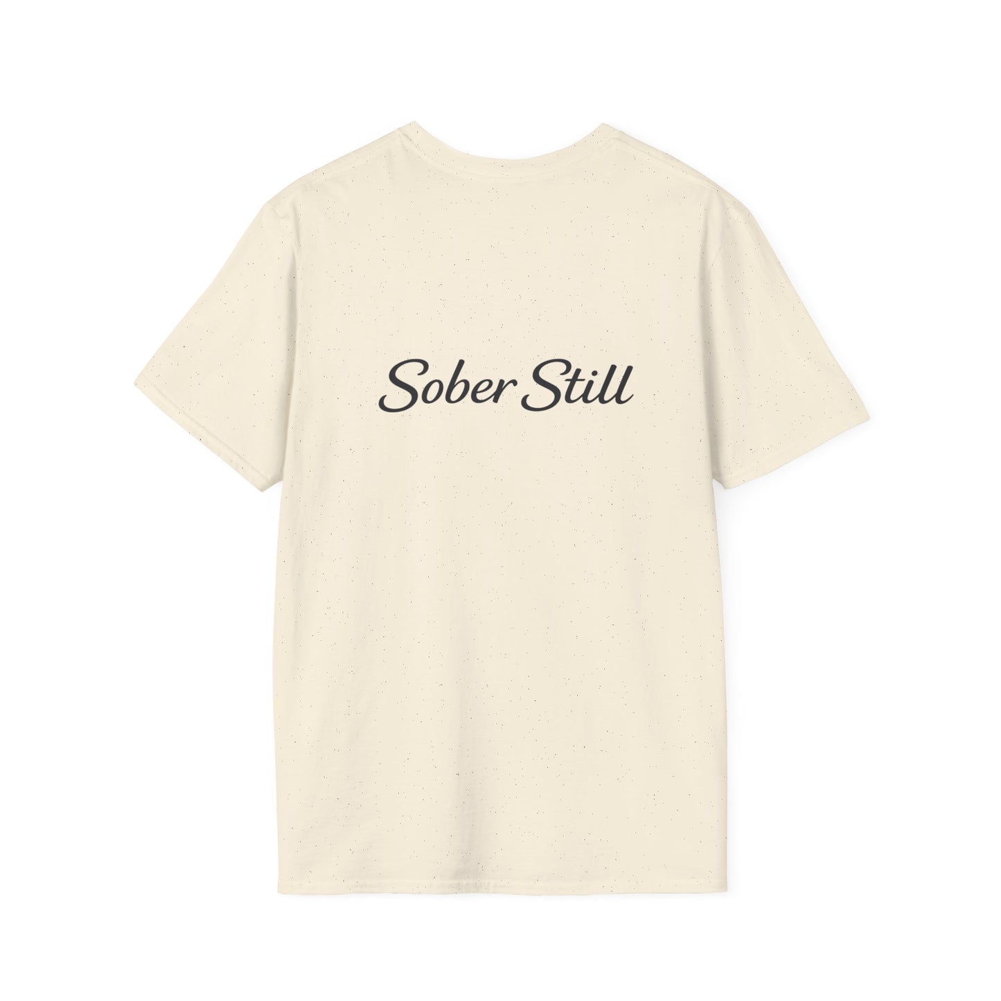 "I Am Still Sober" recovery t-shirt, additional product angle