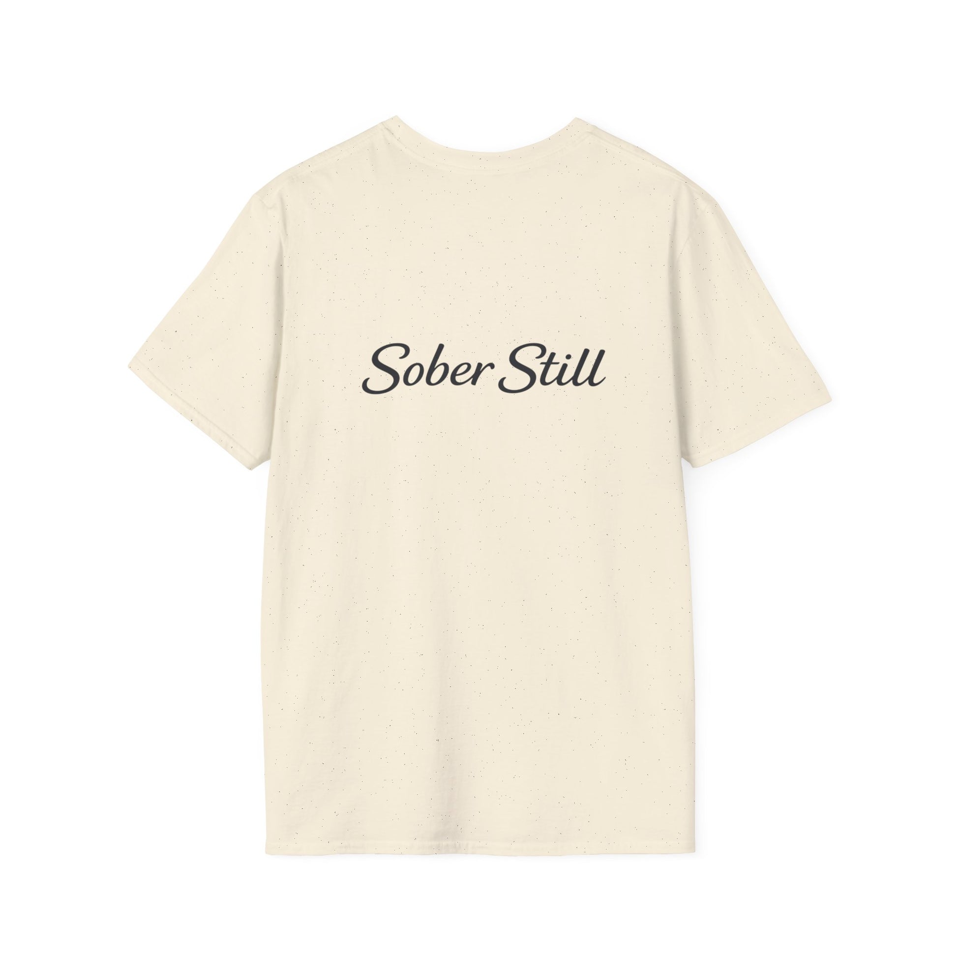 "I Am Still Sober" recovery t-shirt, additional product angle