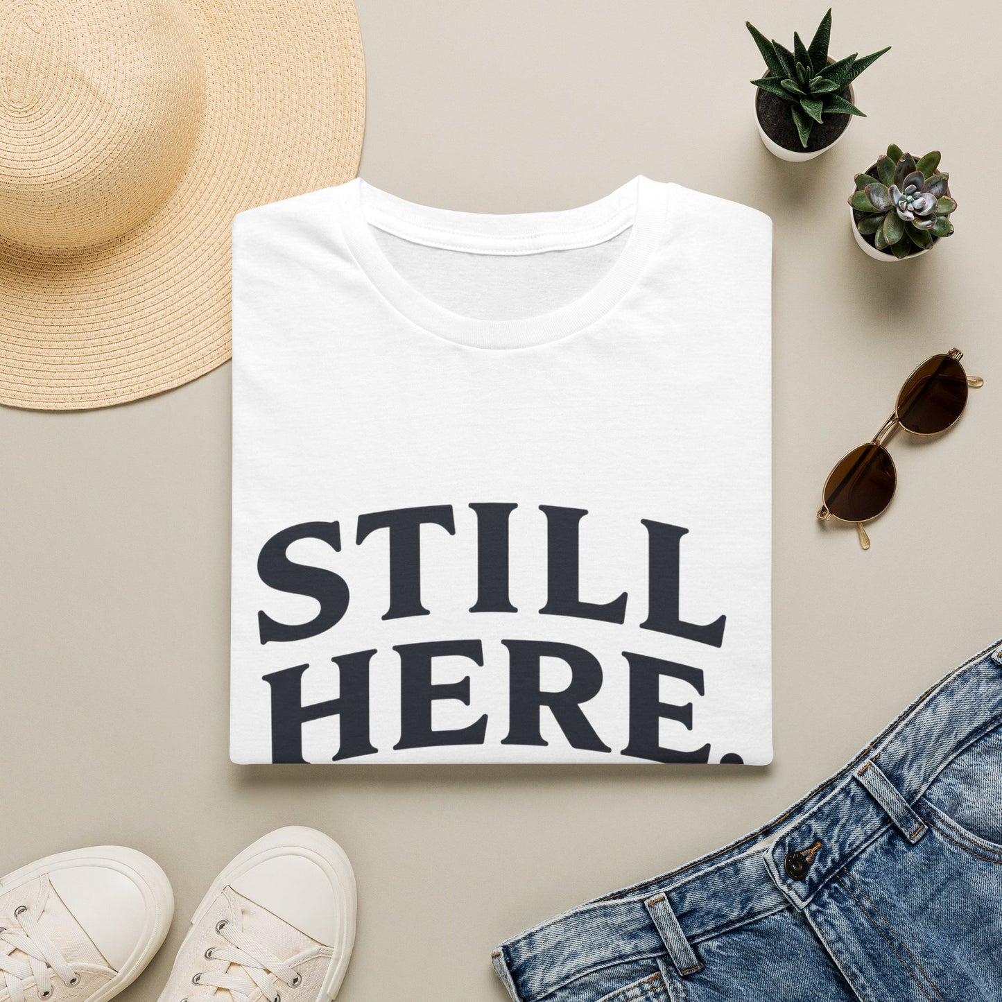 Still Here T-Shirt by Sober Still, back view