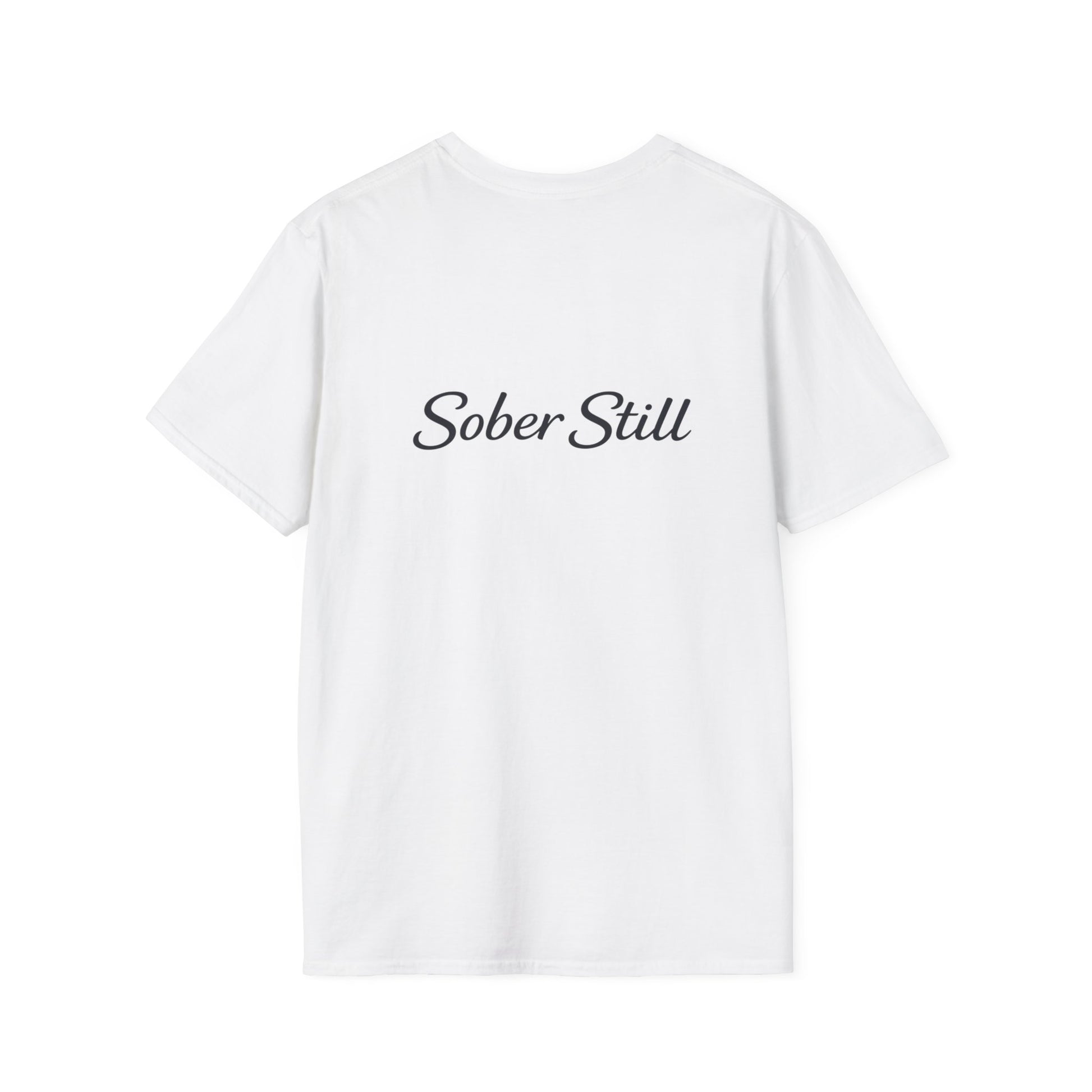"I Am Still Sober" recovery t-shirt, alternate angle