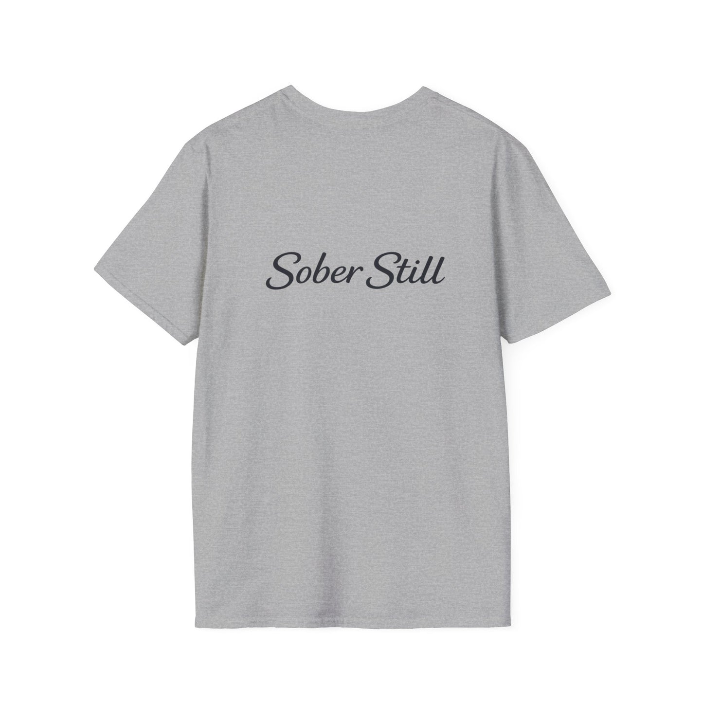 "I Am Still Sober" recovery t-shirt, folded product shot