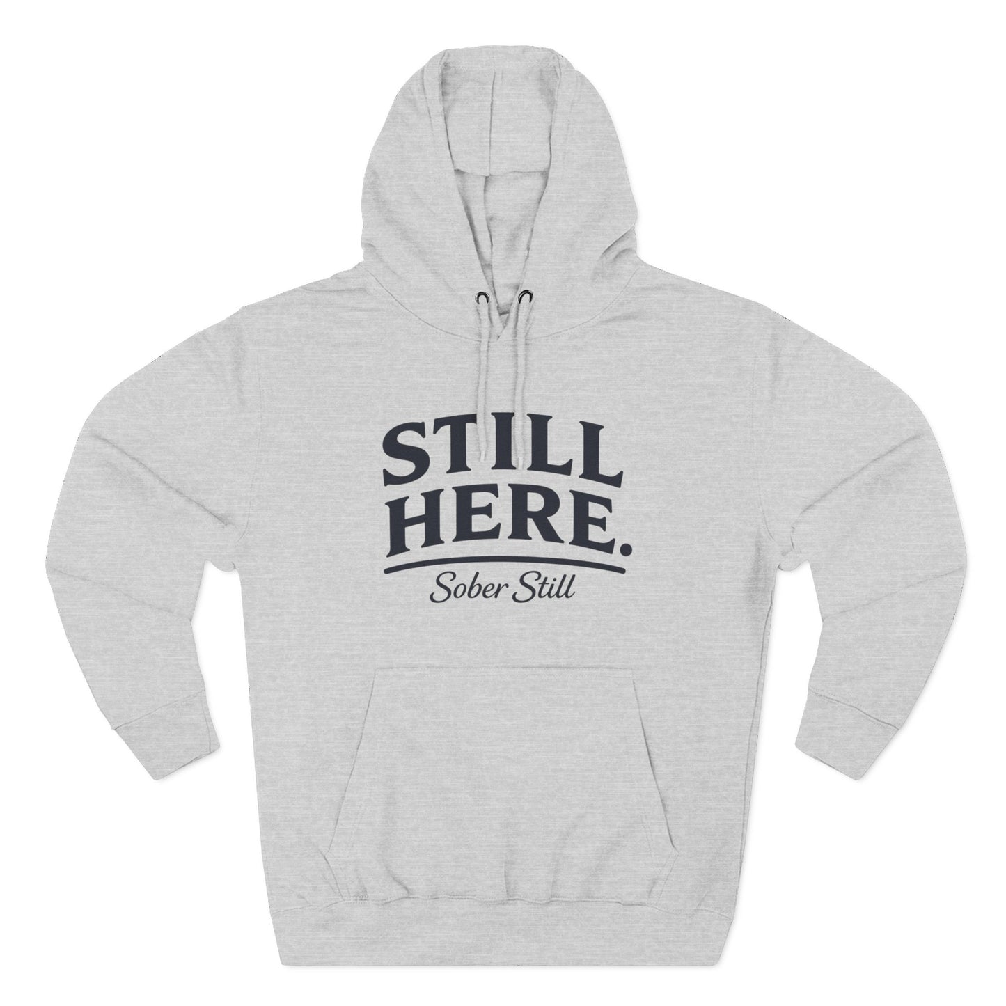 "Still Here." hoodie by Sober Still, detail shot of the fabric