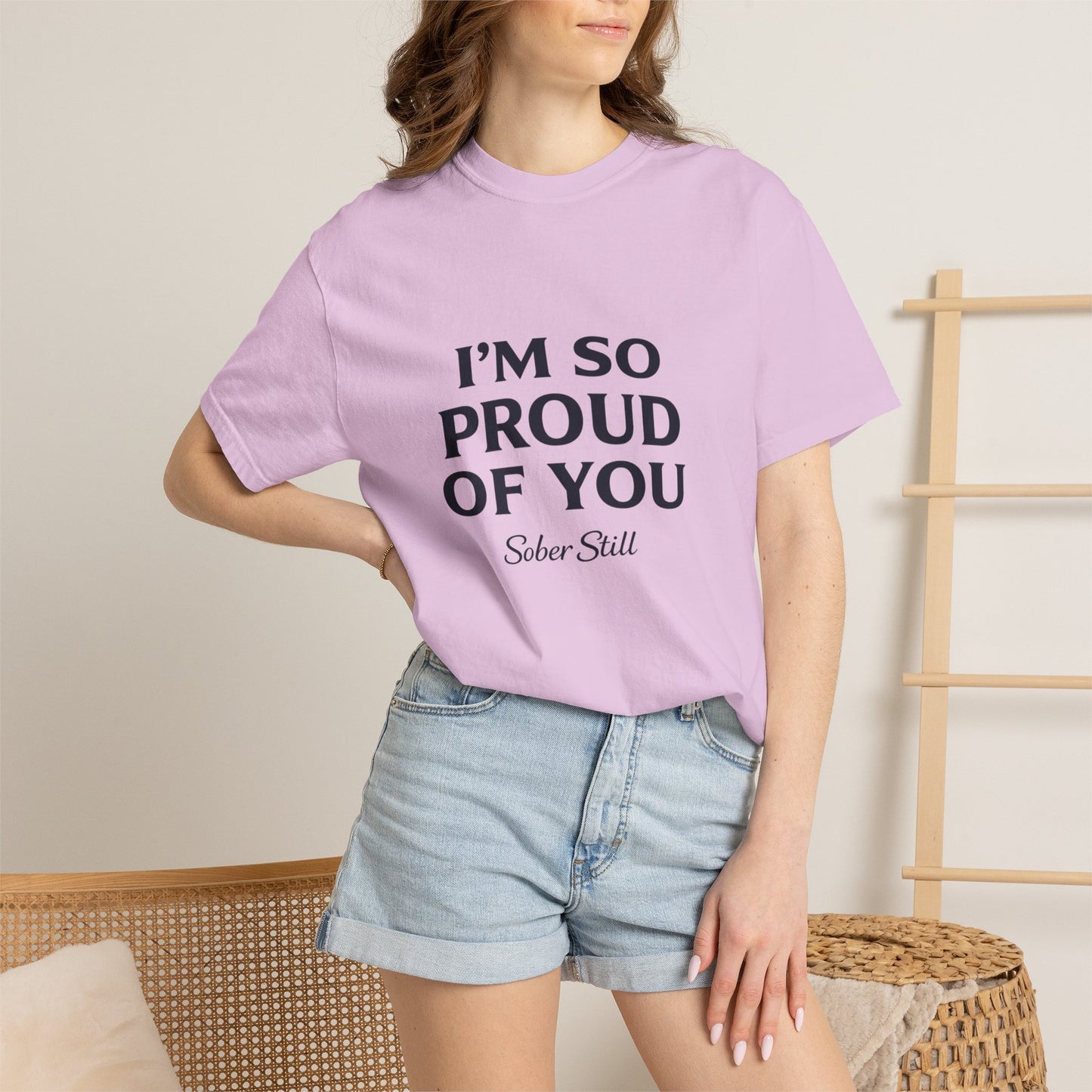 "I'm So Proud Of You" Sober Still t-shirt, texture close-up