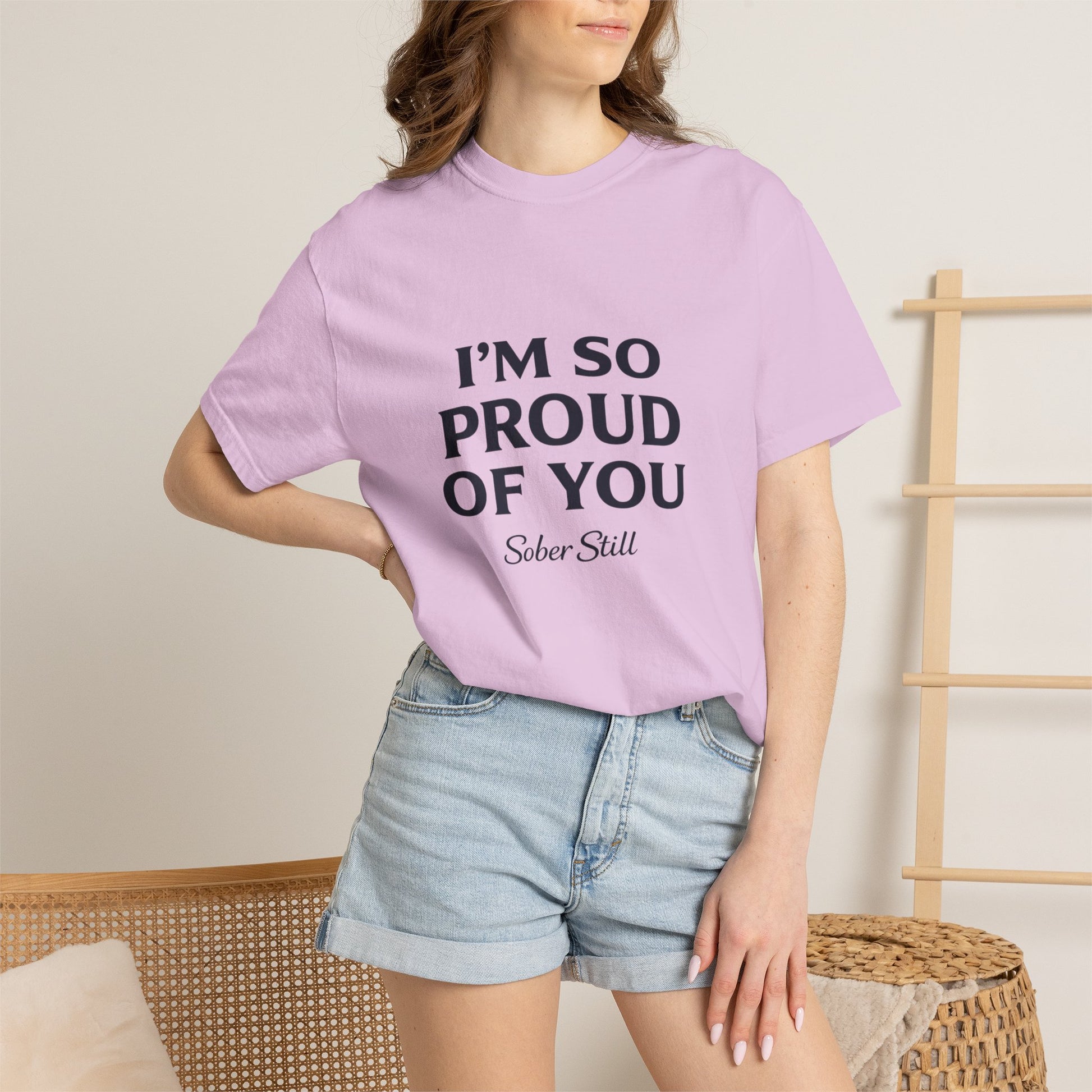 "I'm So Proud Of You" Sober Still t-shirt, texture close-up