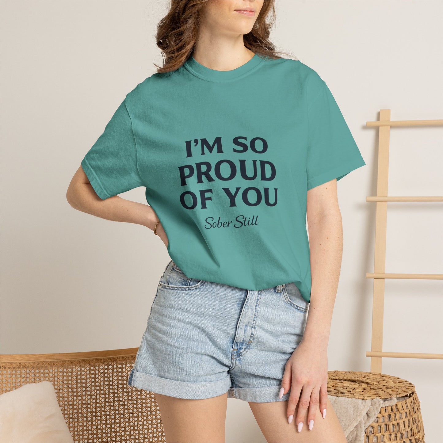 "I'm So Proud Of You" Sober Still t-shirt, closer detail shot