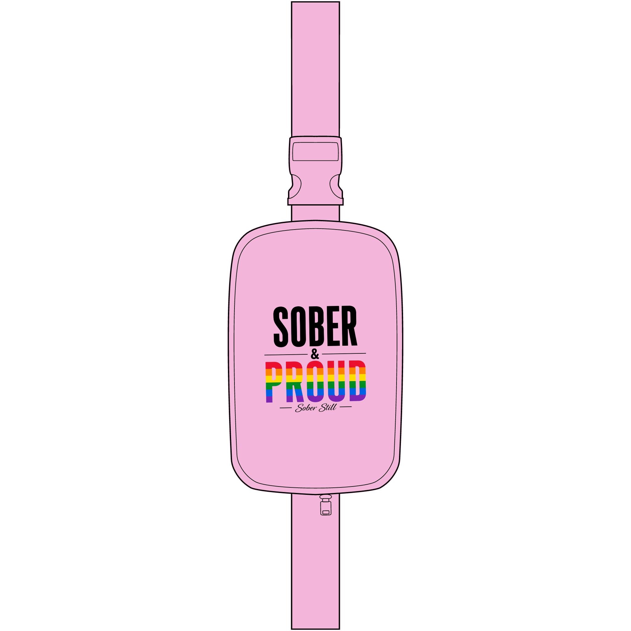 Sober & Proud Embroidered Sling Bag — LGBTQ+ Recovery Pride Crossbody