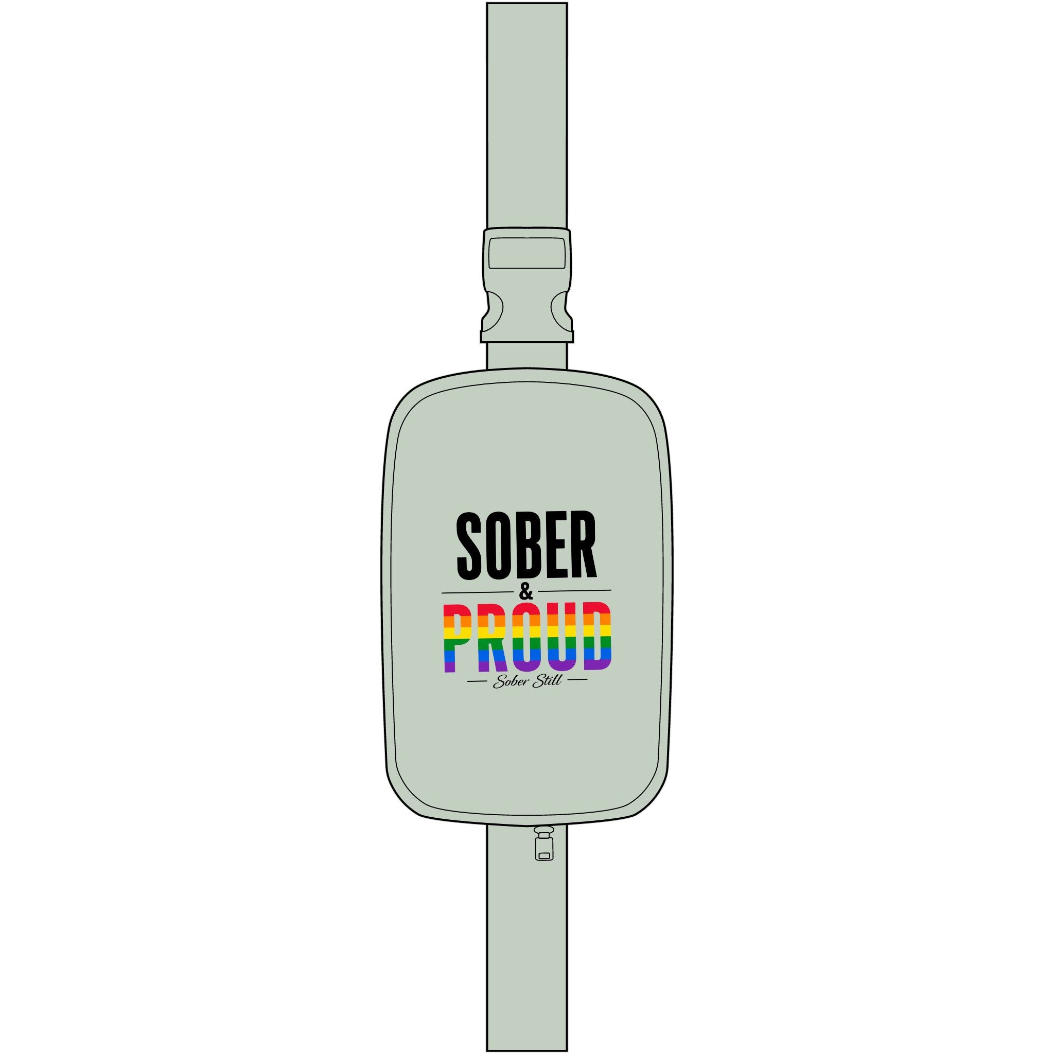 Sober & Proud Embroidered Sling Bag — LGBTQ+ Recovery Pride Crossbody